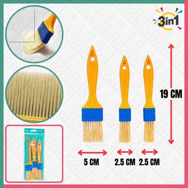 3Pcs Nlyon Paint Brush [1 INCH][2 INCH]