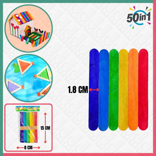Ice Cream Sticks Rainbow Colours (BIG)