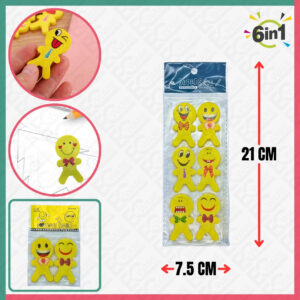 6Pcs Eraser (Smile)