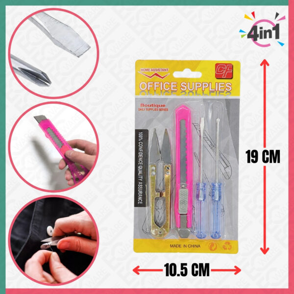 2Pcs Screwdriver, Cutter & Knife