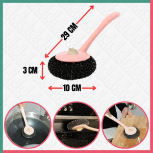 Stainless Steel Ball Scrubber With Handle
