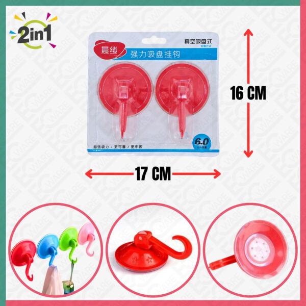 2Pcs Wall Hook Suction