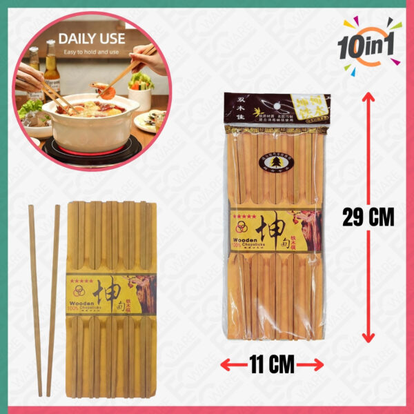 10Pair Chopsticks (Wooden)