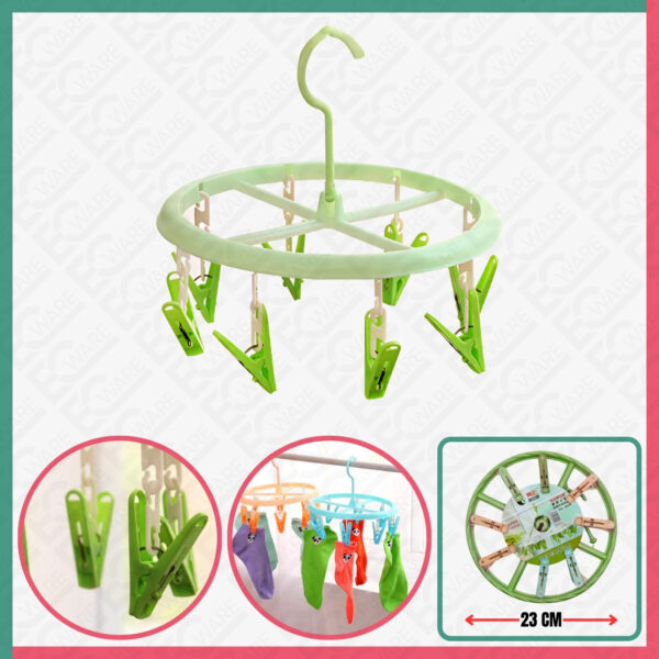 Round Laundry Hanger (8 Clips)