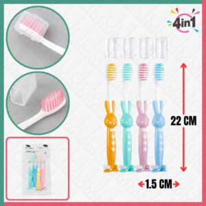 4Pcs Toothbrush For Kid (Rabbit Stand)