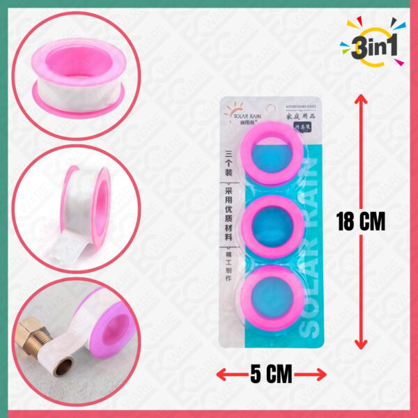3Pcs White Tape PVC Pipe