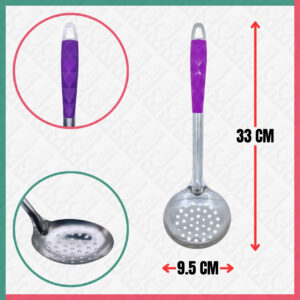 Purple Stainless Steel Soup Slotted Ladle