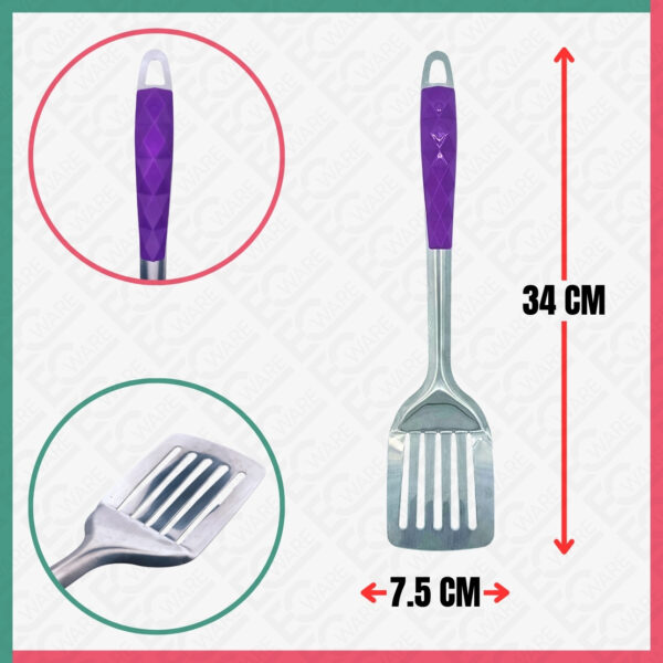 Purple Stainless Steel Slotted Spatula