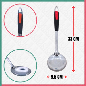 Black & Red Stainless Steel Soup Ladle