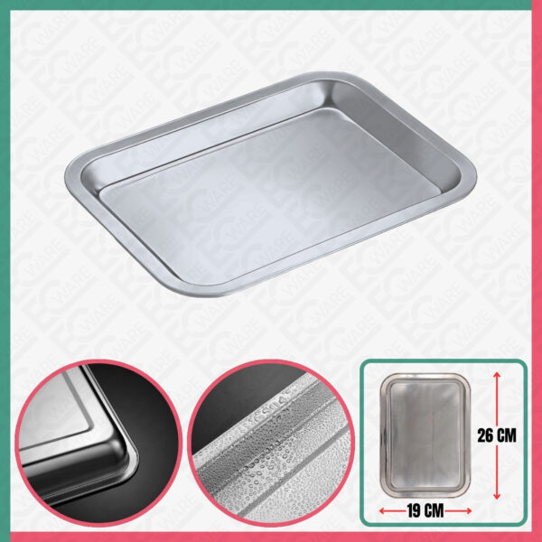 Plate Stainless Steel [19CM x 26CM]
