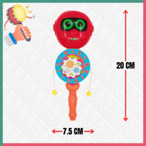 Robot Spin Rattle Drum With Whistle