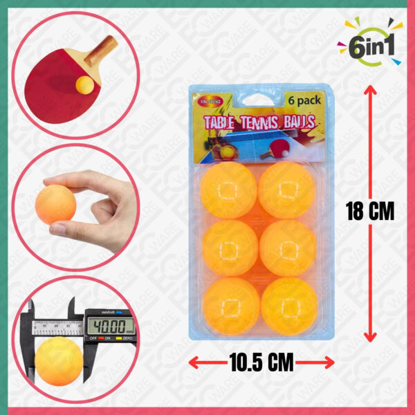 6Pcs Table Tennis Balls (Bola Ping Pong)