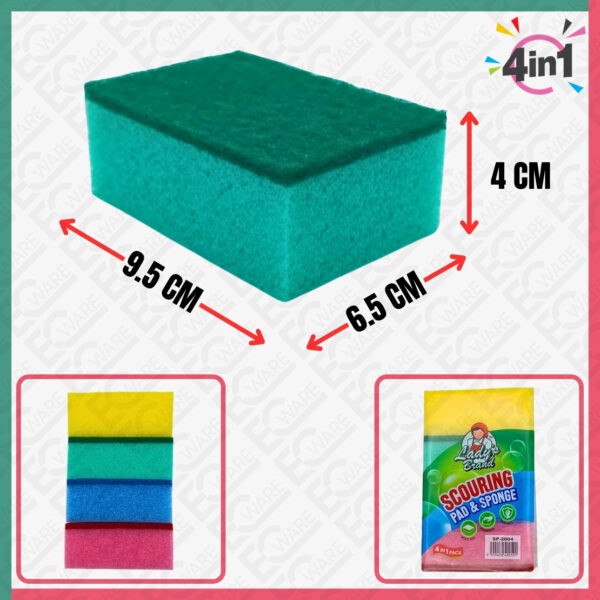 SP-2804 4Pcs Scouring Pad & Sponge