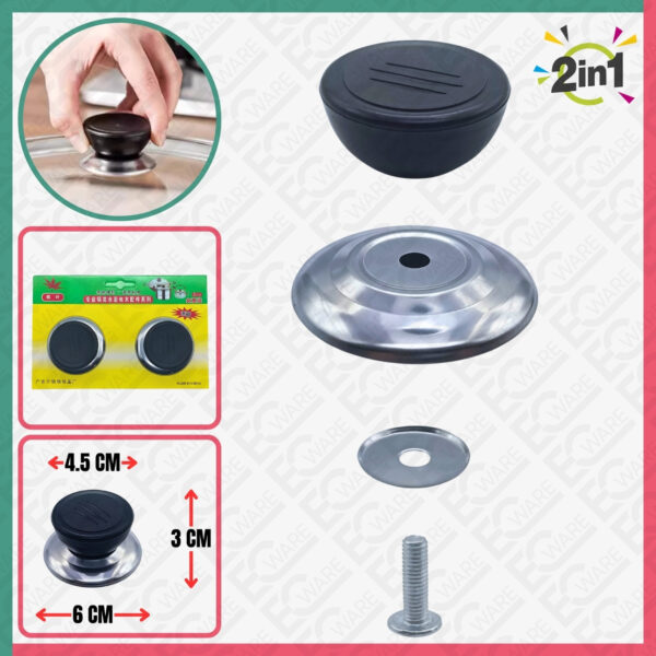 2Pcs Glass Replacement Pot Lid Handle