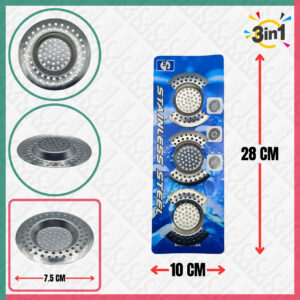3Pcs Stainless Steel Sink Strainer (Fine Mesh)