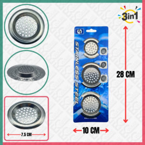 3Pcs Stainless Steel Sink Strainer (Coarse Mesh)