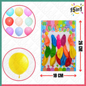 15 Pcs Colour Balloons