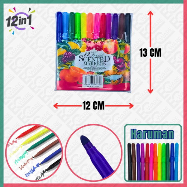 12Pcs Colours Markerpen (SCENTED)