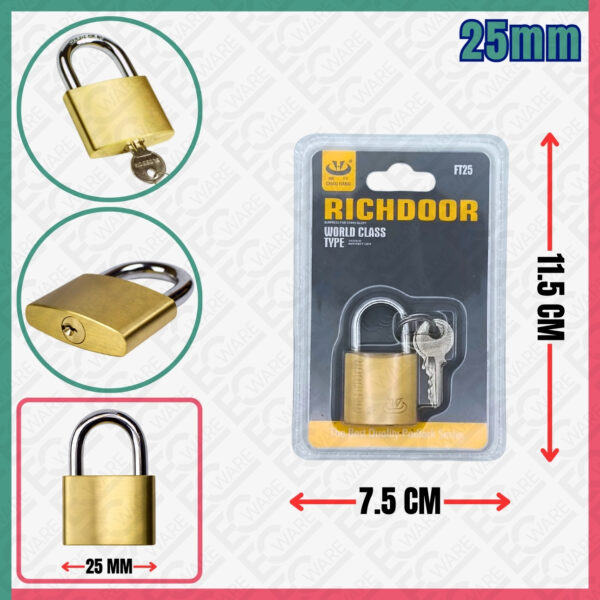 RICHDOOR Faux Brass Padlock [25MM]