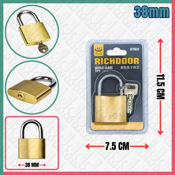RICHDOOR Faux Brass Padlock [38MM]