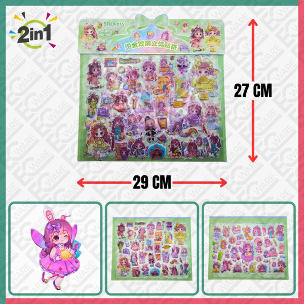 2 Ply 3D stickers MIX (M)