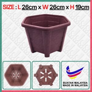 Flower Pot Hexagon 10'' BIG 127