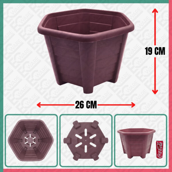 Flower Pot Hexagon 10'' BIG 127