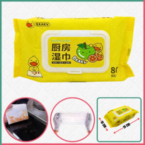 Lemon Scented Kitchen Wet Tissues/Wipes [60Pcs]