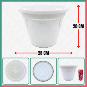 BIG 712W Round Flower Pot 10''