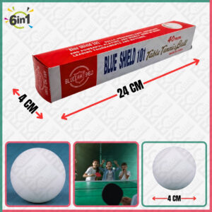 6PCS PREMIUM WHITE PING PONG BLUE SHIELD 101