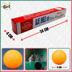 6PCS PREMIUM ORANGE PING PONG BLUE SHIELD 101