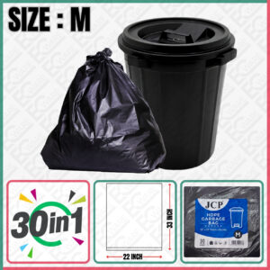 JCP 22''×33'' BLACK RUBBISH BAG M (30PCS)