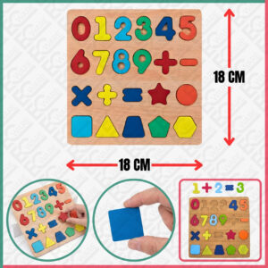 WOODEN NUMBER & SHAPE PUZZLE