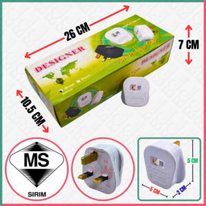 DESIGNER PT-18W-1(W) 13A PLUG TOP (SIRIM)