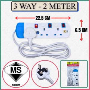ABM PLUS ABMP-103N-2M TRAILING SOCKET 3WAY (2M) SIRIM