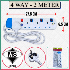 ABM PLUS ABMP-104N-2M TRAILING SOCKET 4WAY (2M) SIRIM