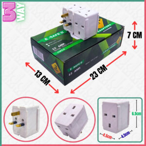 E-SAFT II ES2-C7387 13A UK 3WAY ADAPTOR