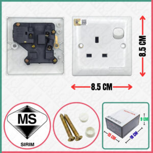 DESIGNER DS-8019-1 (L) 13A WALL SOCKET WITH SWITCH (SIRIM)
