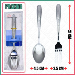 PREMIUM STAINLESS STEEL SPOON/FORK - BAMBOO