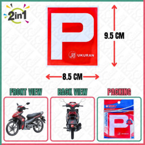 2PCS - P STICKER (MOTOR) 8.5×9.5CM